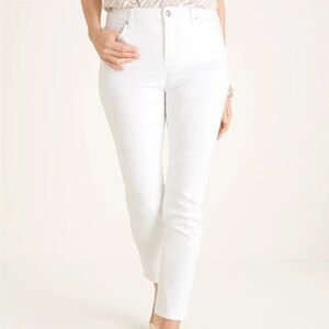 Chico's So Slimming No-Stain White Girlfriend Ankle Jeans